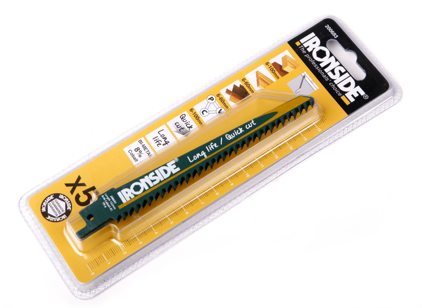 Puukkosahanterä Ironside puulle 150mm TPI 6 5kpl