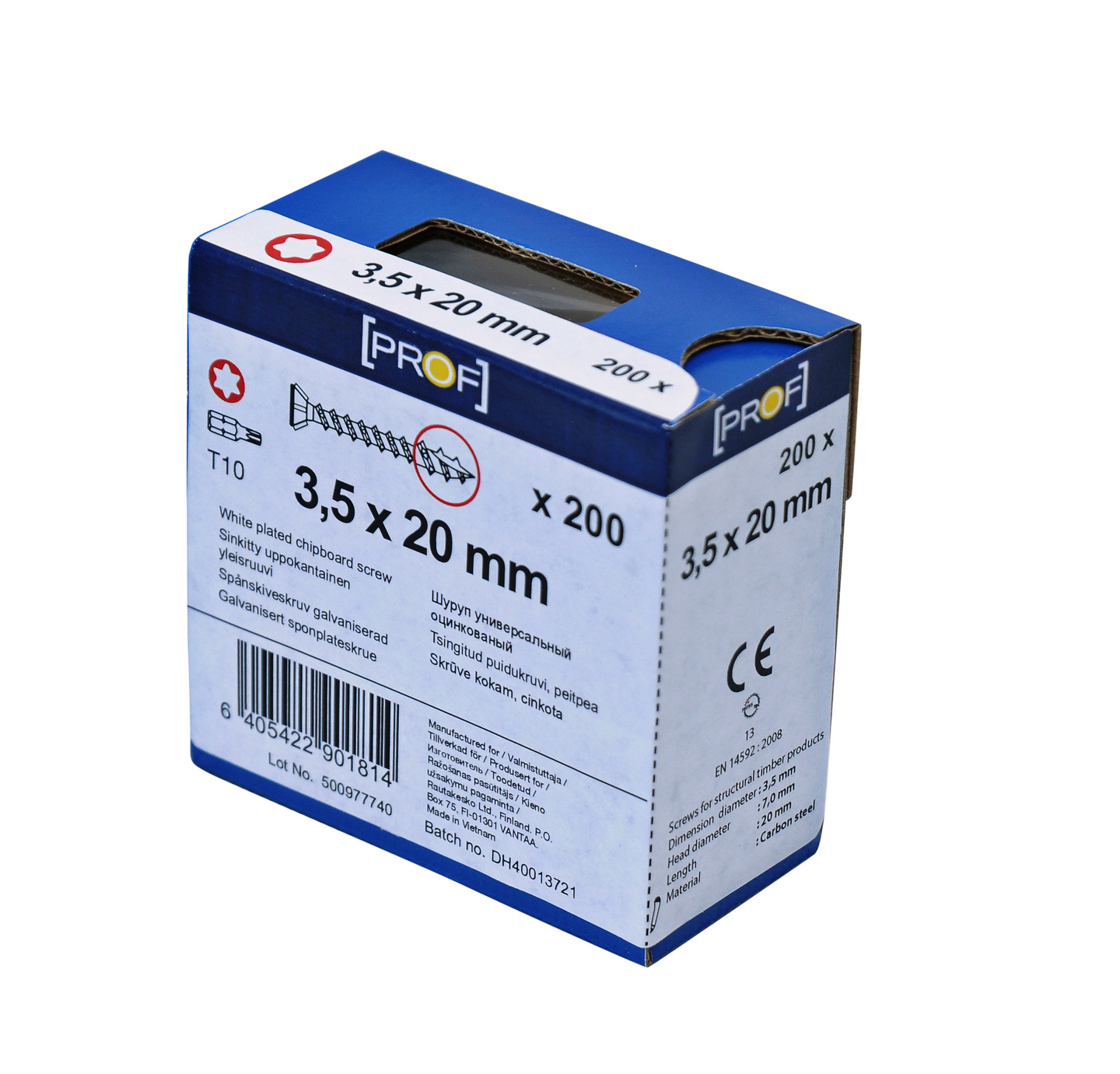 TRÄSKRUV T10 3,5X20 FZB 200ST PROF