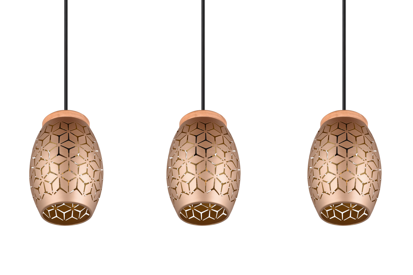 Riippuvalaisin TRIO Bidar E27 3-osainen kahvinruskea