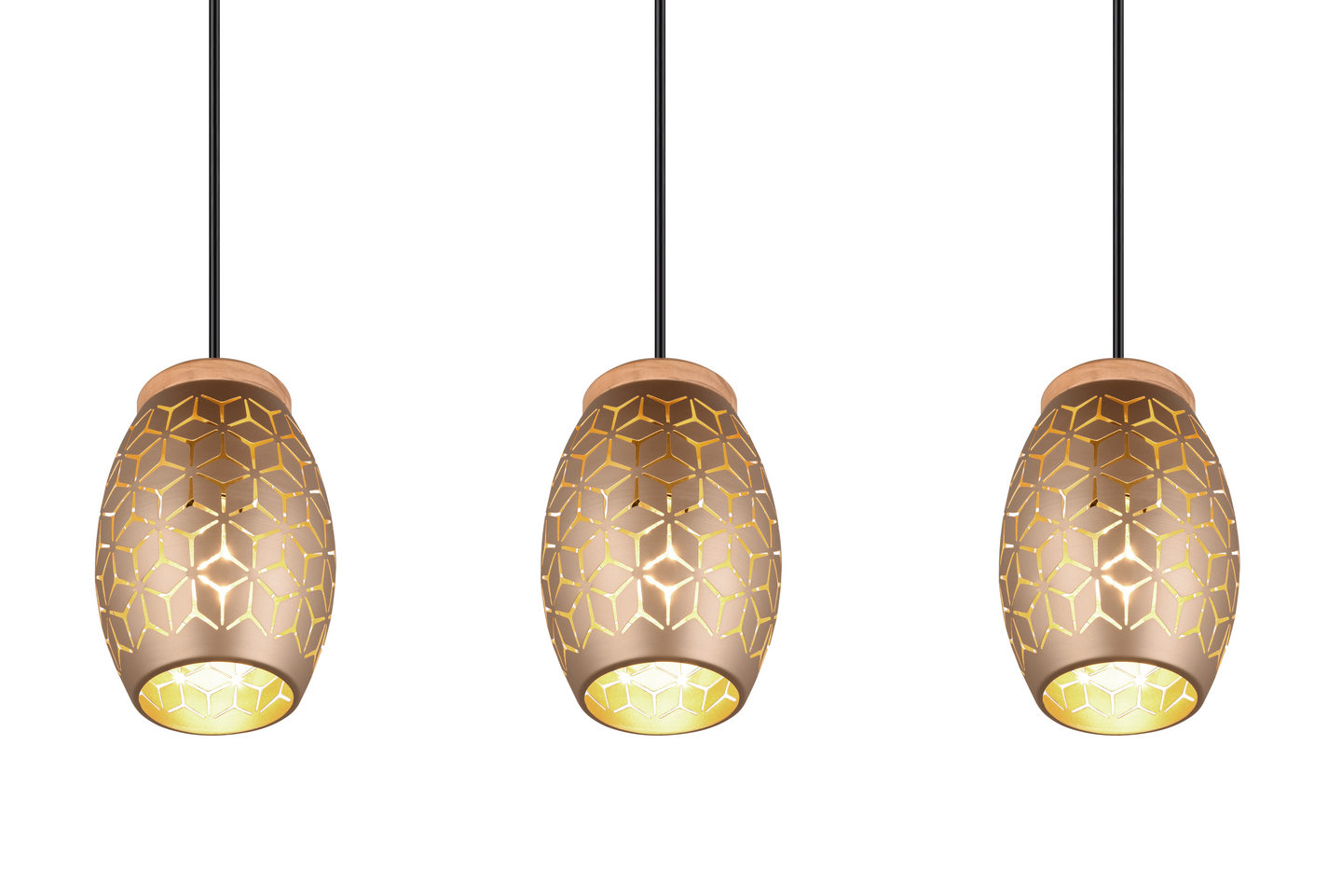 Riippuvalaisin TRIO Bidar E27 3-osainen kahvinruskea