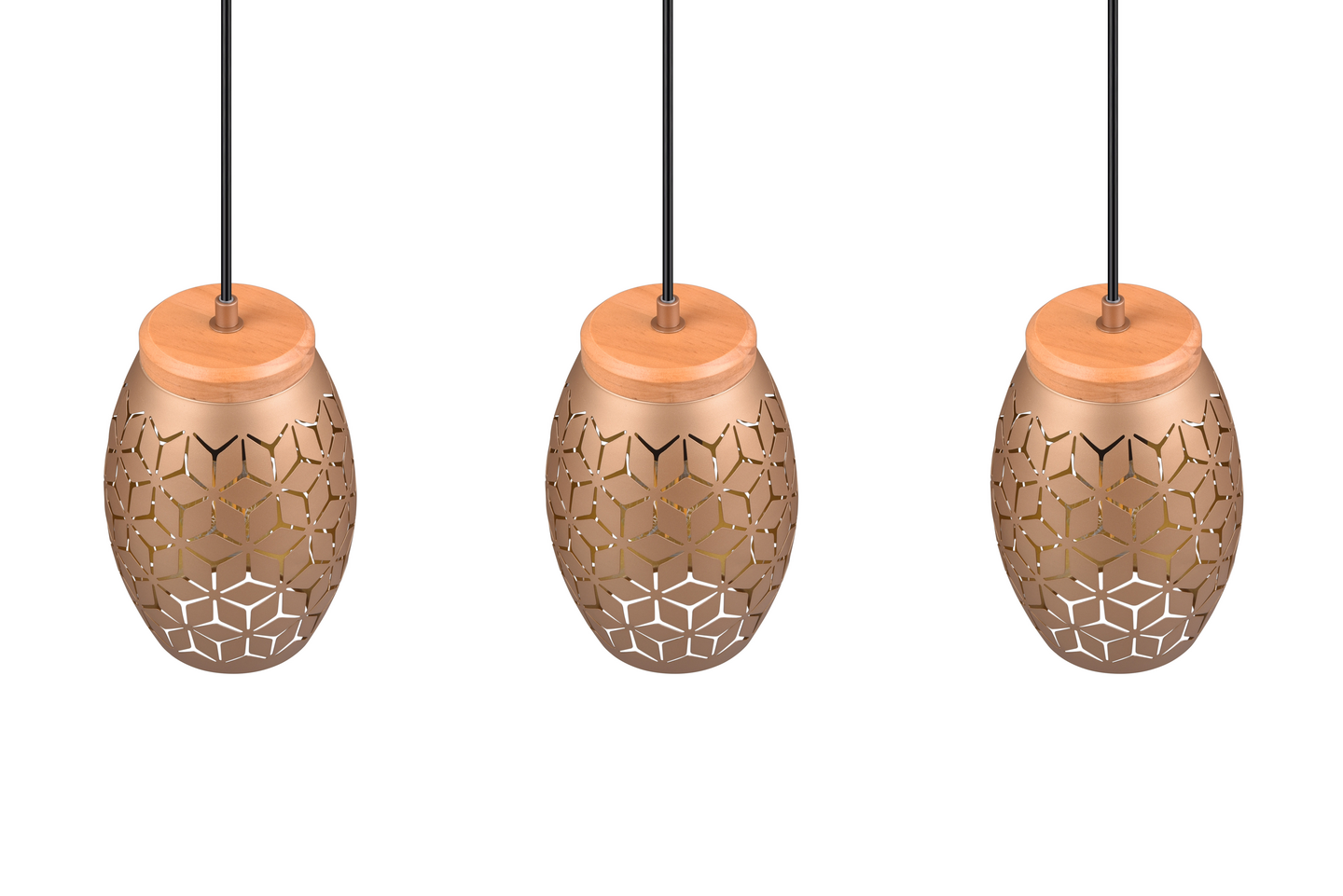 Riippuvalaisin TRIO Bidar E27 3-osainen kahvinruskea