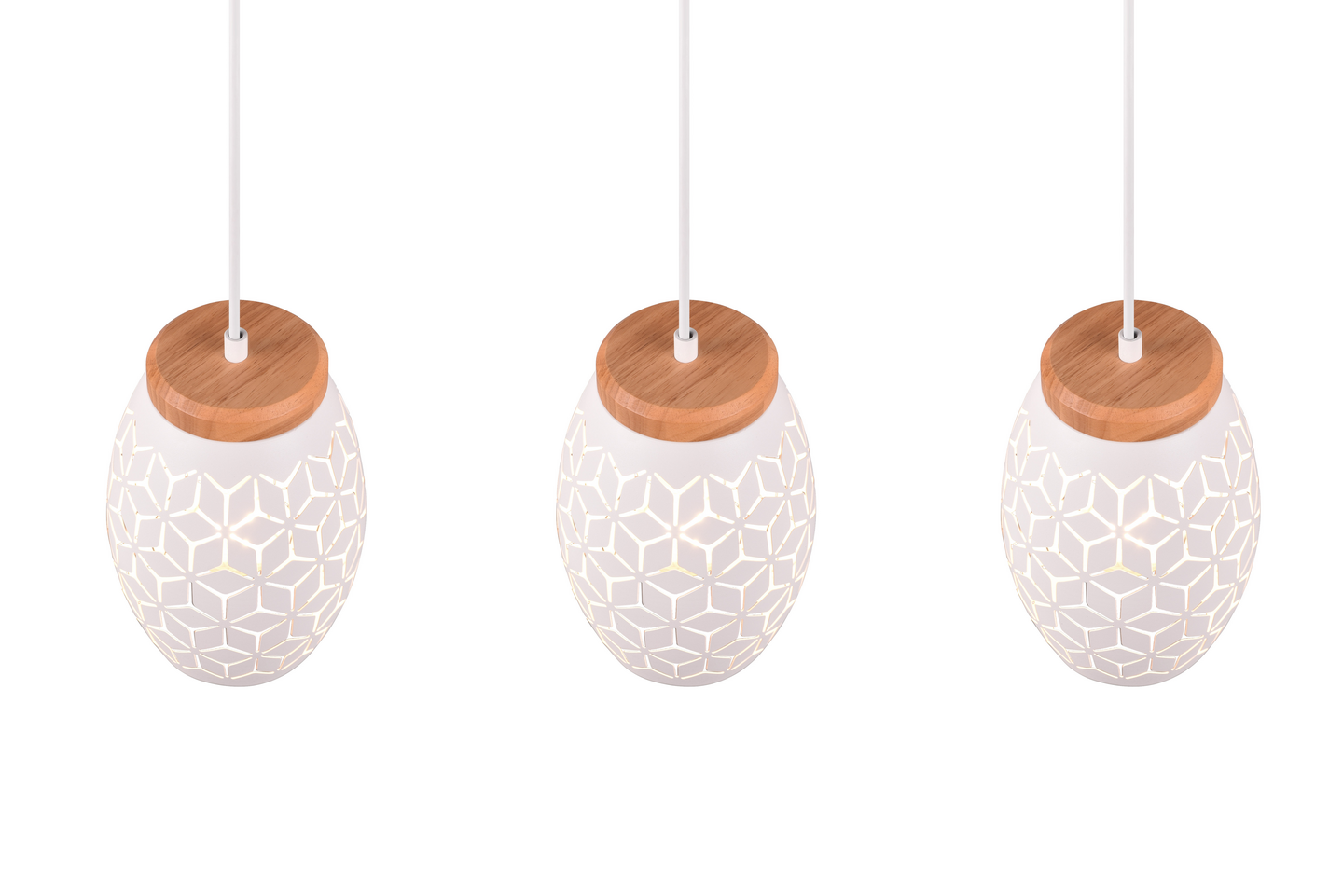 Riippuvalaisin TRIO Bidar E27 3-osainen mattavalkoinen