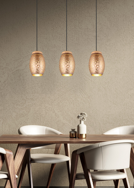 Riippuvalaisin TRIO Bidar E27 3-osainen kahvinruskea