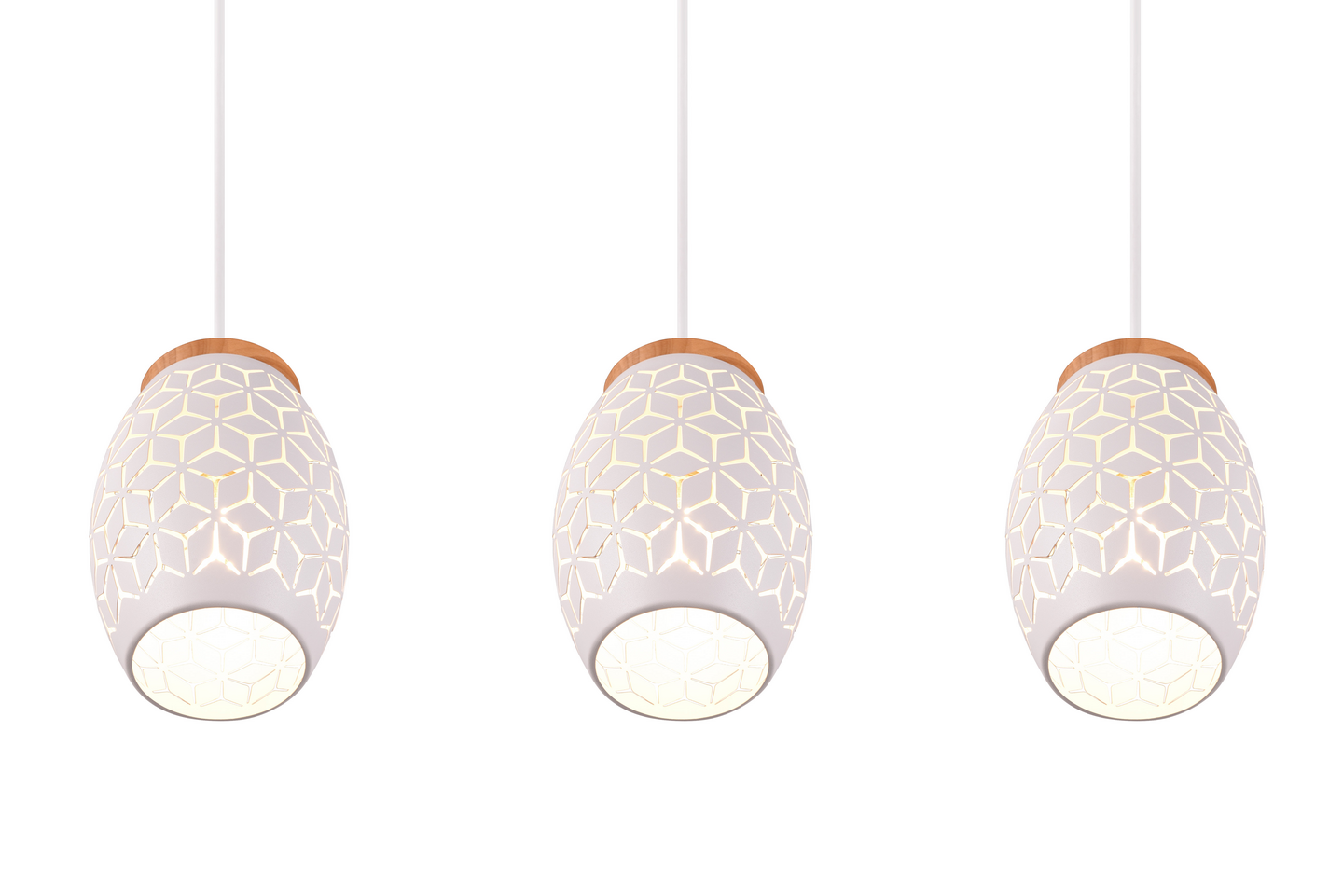 Riippuvalaisin TRIO Bidar E27 3-osainen mattavalkoinen