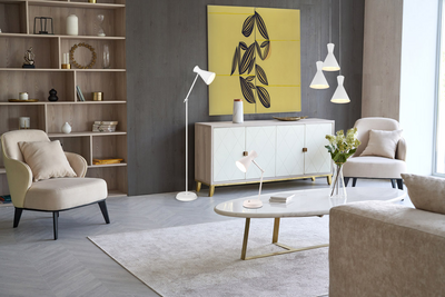 Pöytävalaisin TRIO Enzo E27 50cm mattavalkoinen