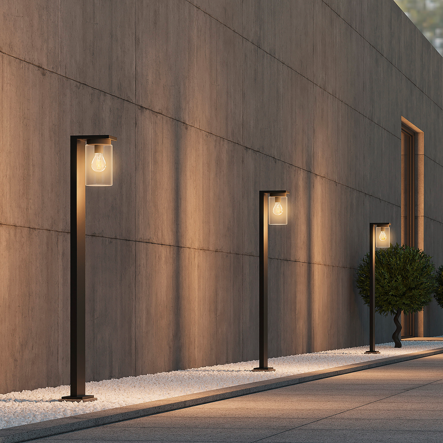 Ulkopylväsvalaisin TRIO Ardila E27 100cm musta hämärätunnistin