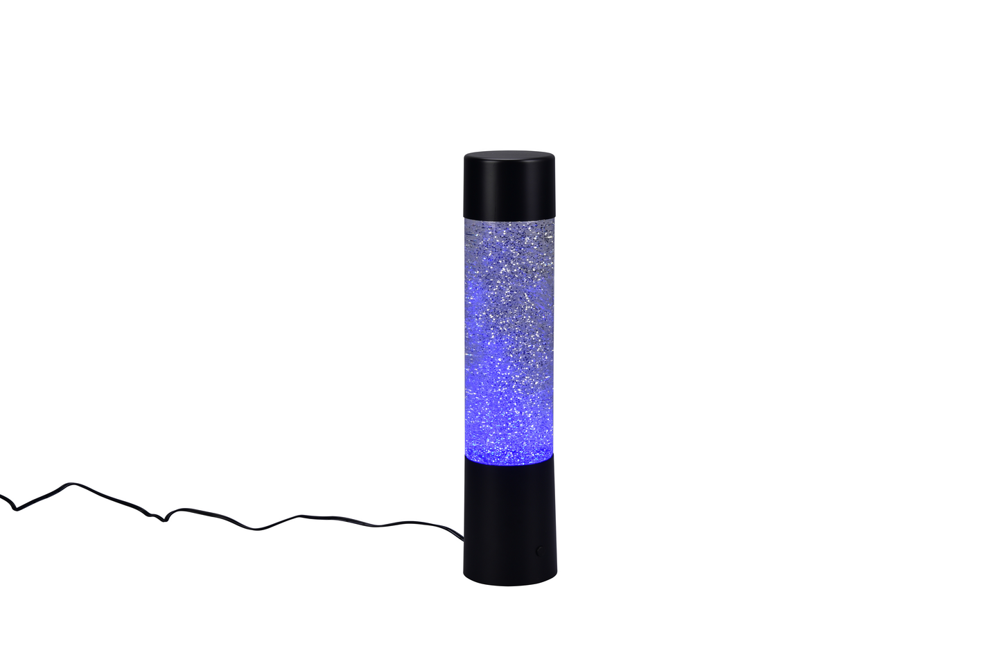 Pöytävalaisin TRIO Glitter led RGB 34cm mattamusta