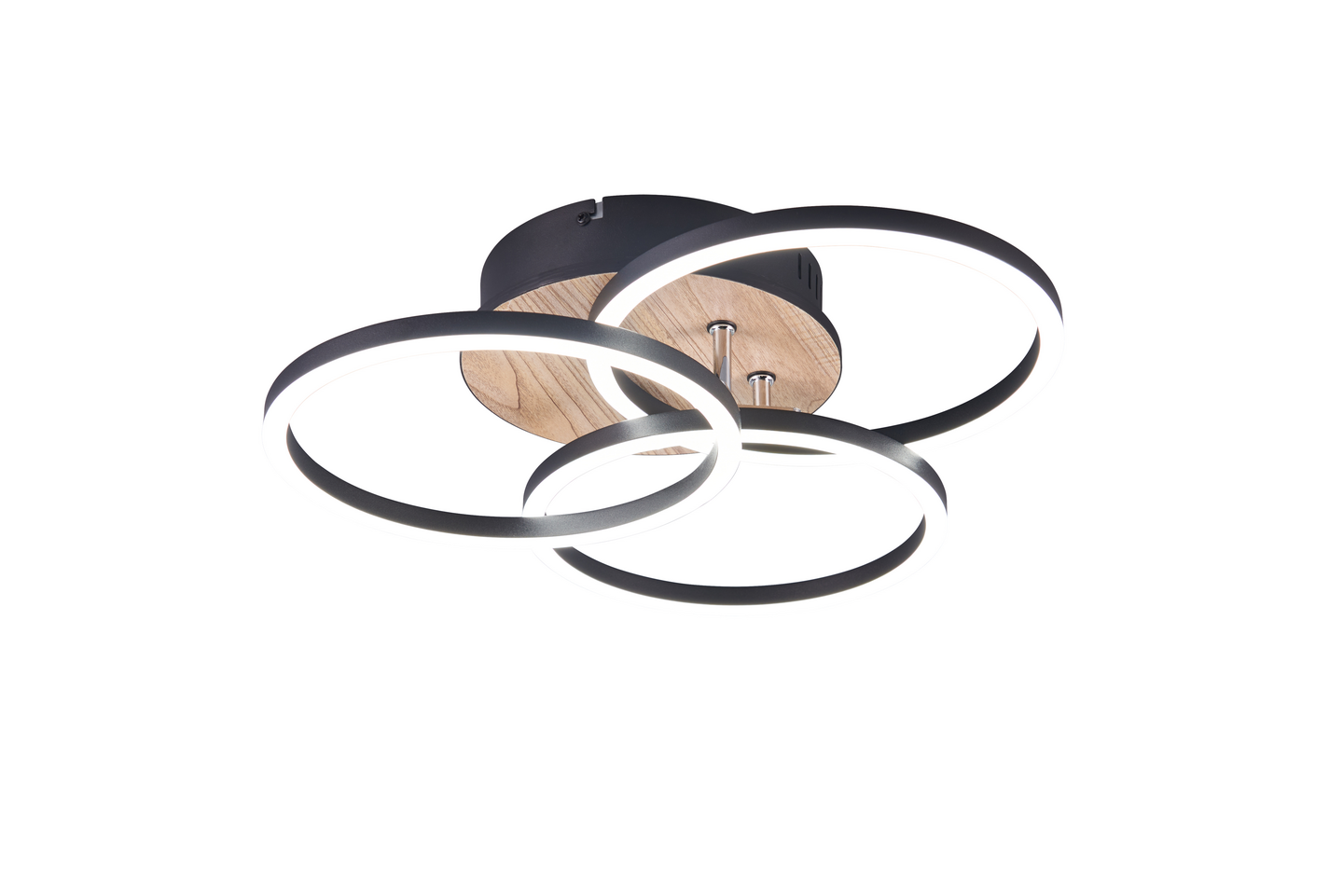 Kattovalaisin TRIO Circle led mattamusta/puu