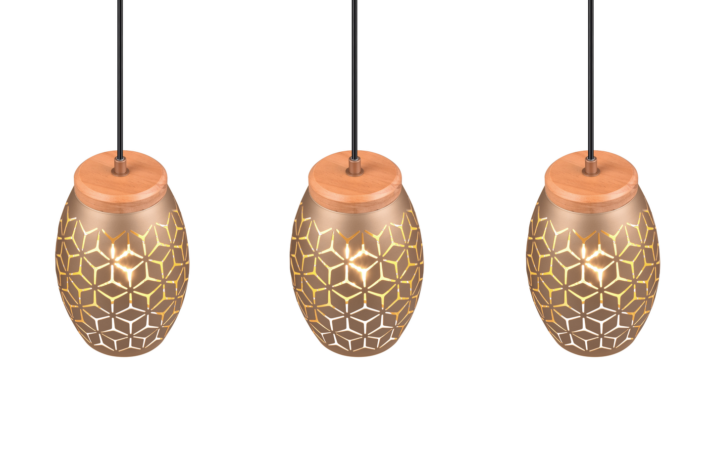 Riippuvalaisin TRIO Bidar E27 3-osainen kahvinruskea