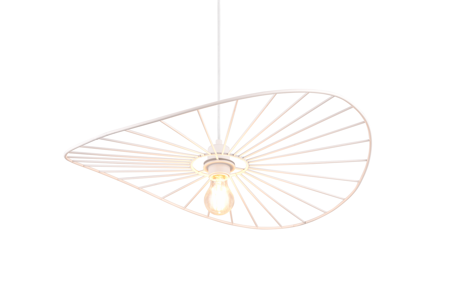 Riippuvalaisin TRIO Chapeau E27 60x150cm mattavalkoinen