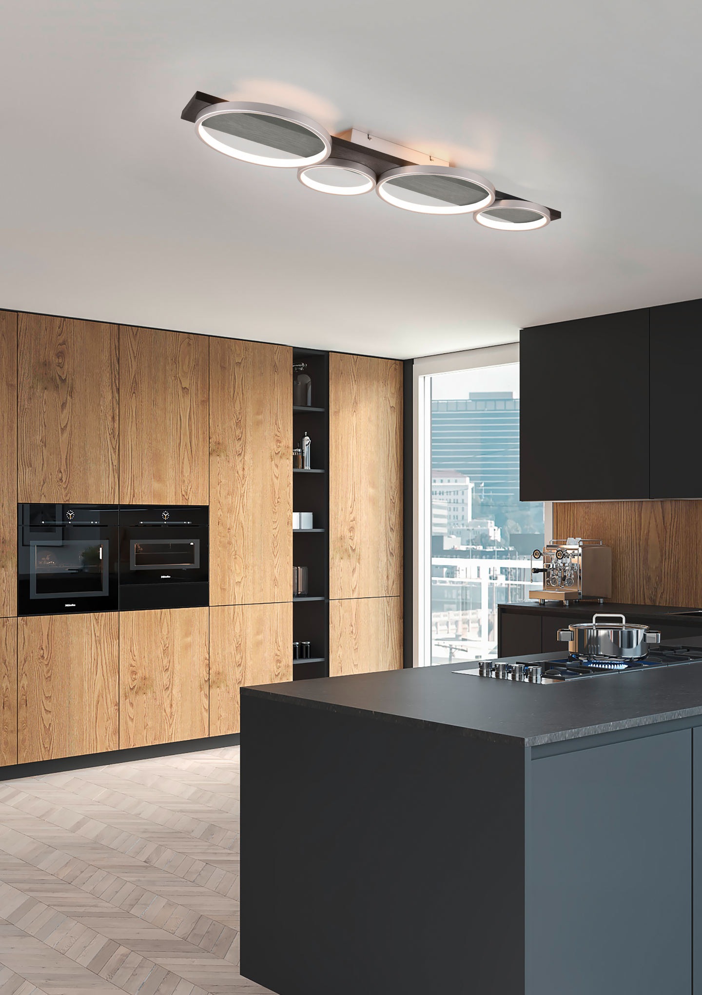 Kattovalaisin TRIO Medera led 5100lm 4-osainen mattamusta