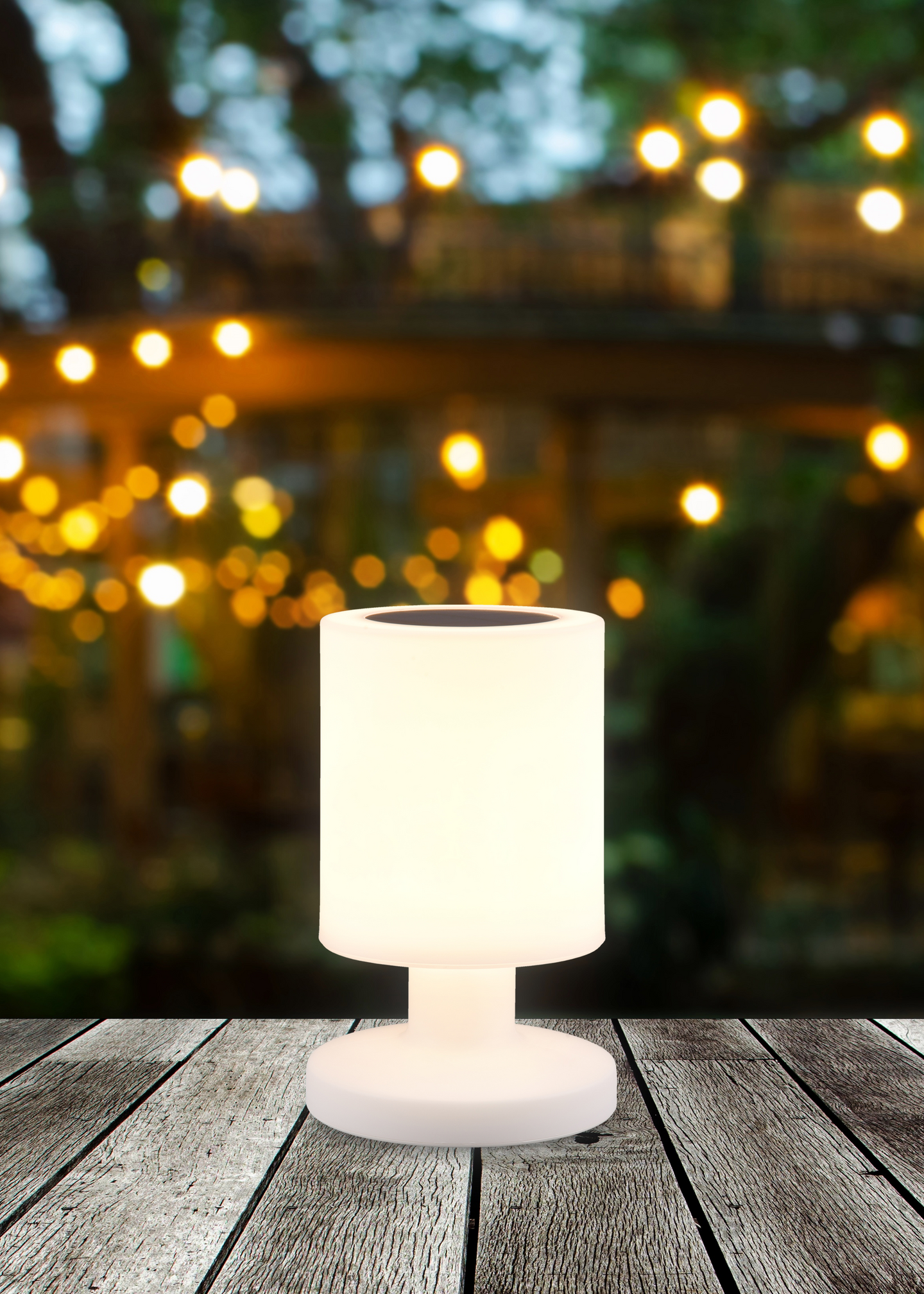 Ulkopöytävalaisin TRIO Silva led 1W aurinkokennolla valkoinen