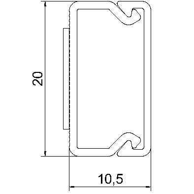 Asennuskanava OPAL 10x20mm/2m tarralla
