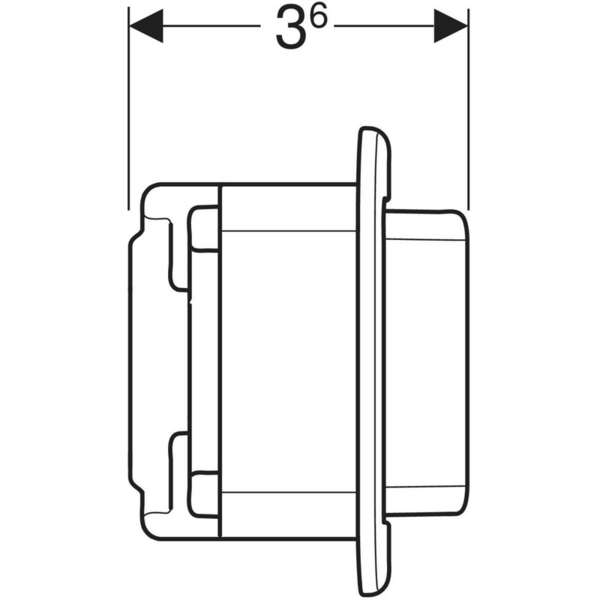 Wc-varaosa IDO Standard painike 2-toiminen kromi