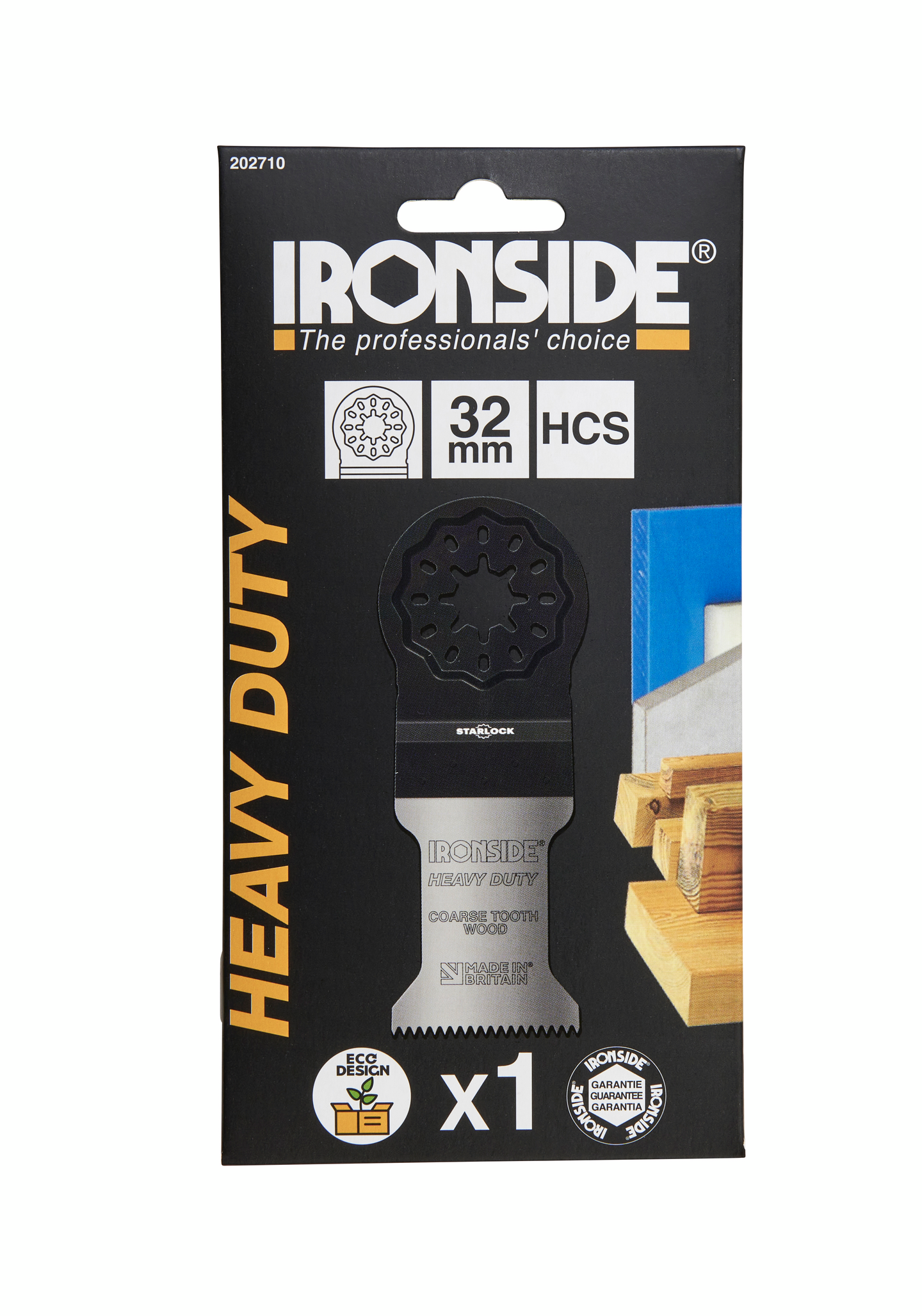 Monitoimikoneen terä Ironside Starlock Heavy Duty 32mm puulle ja muoville