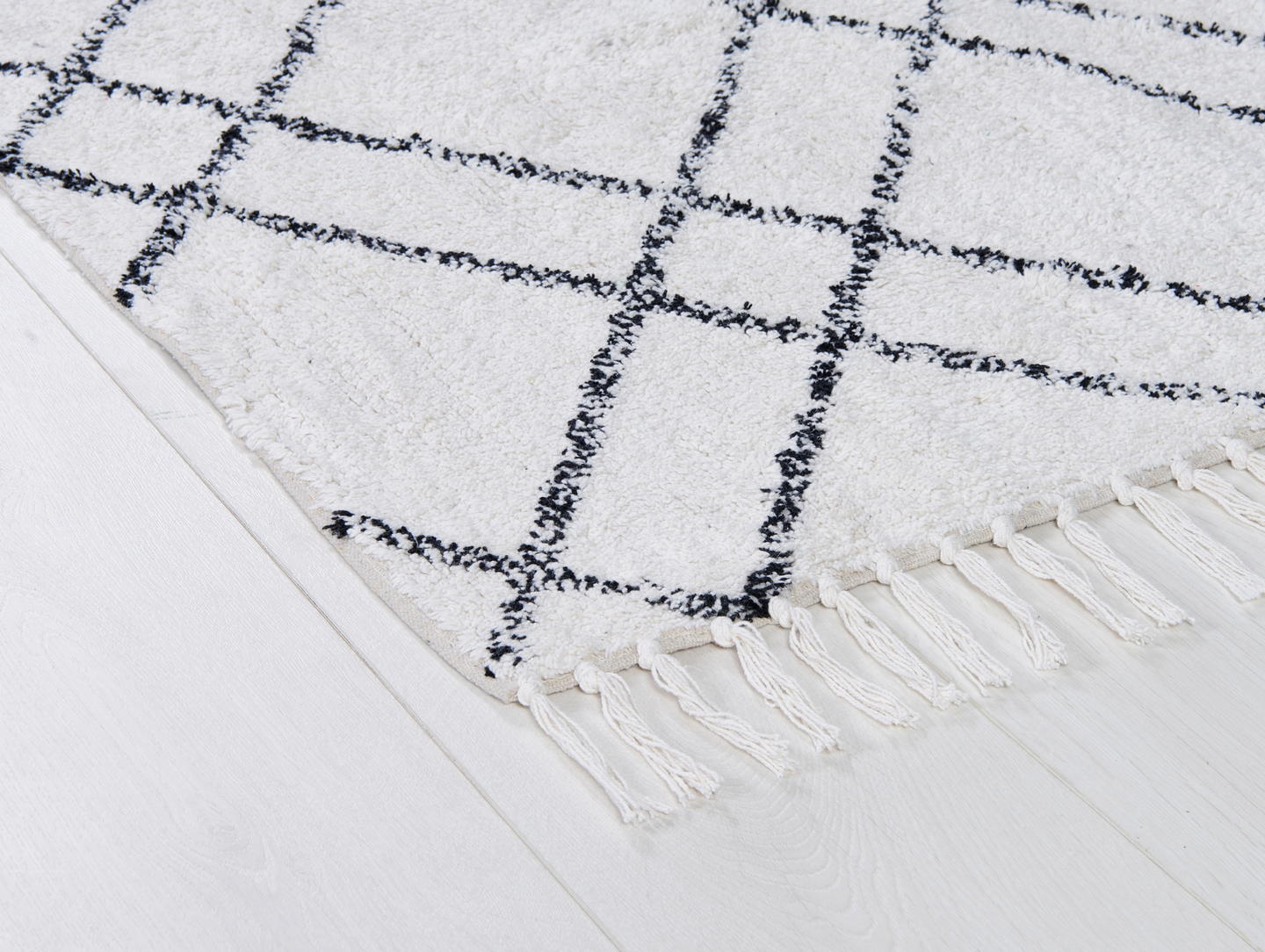 Puuvillamatto Cello Plaza 160x230cm valko-musta