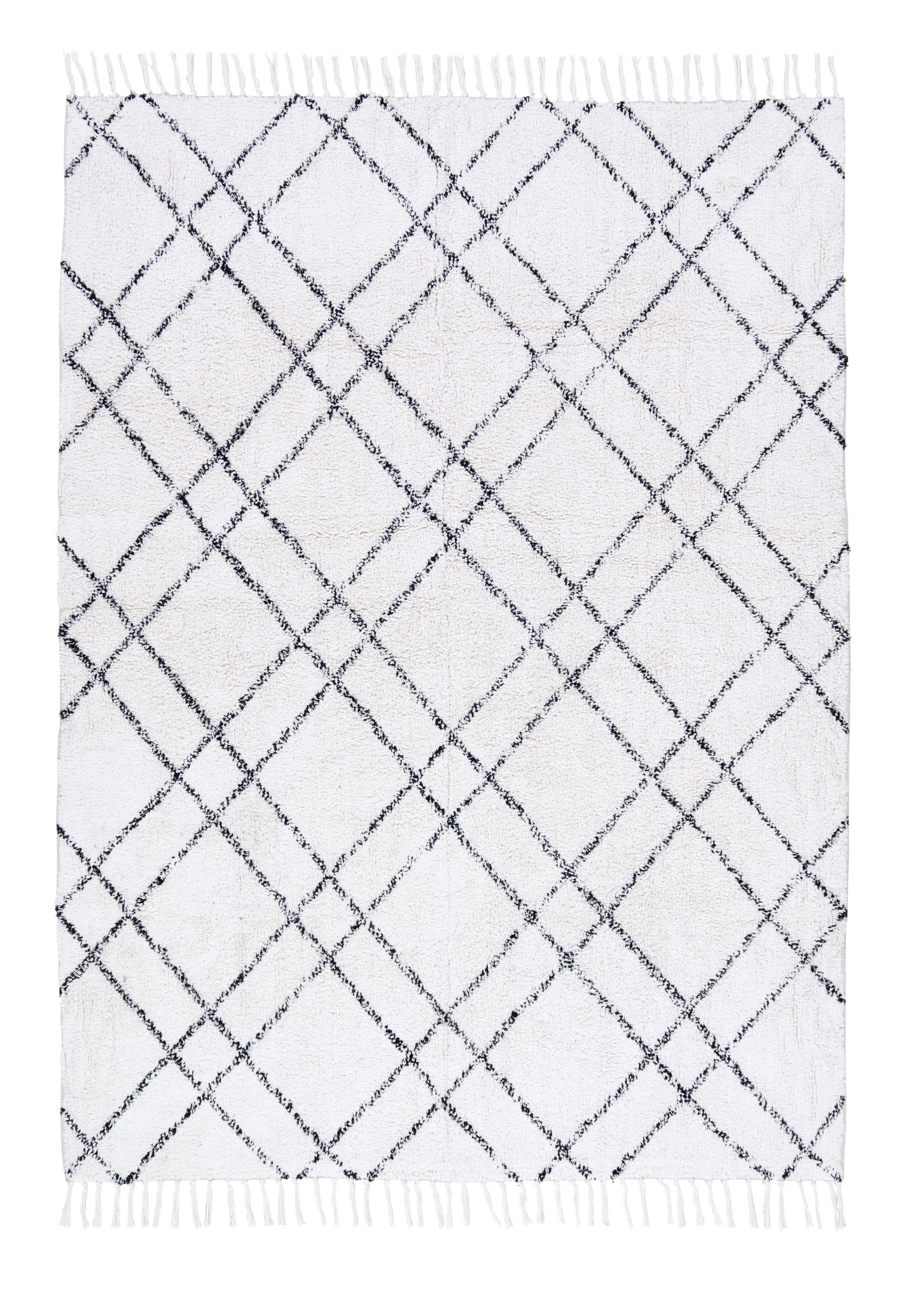 Puuvillamatto Cello Plaza 160x230cm valko-musta