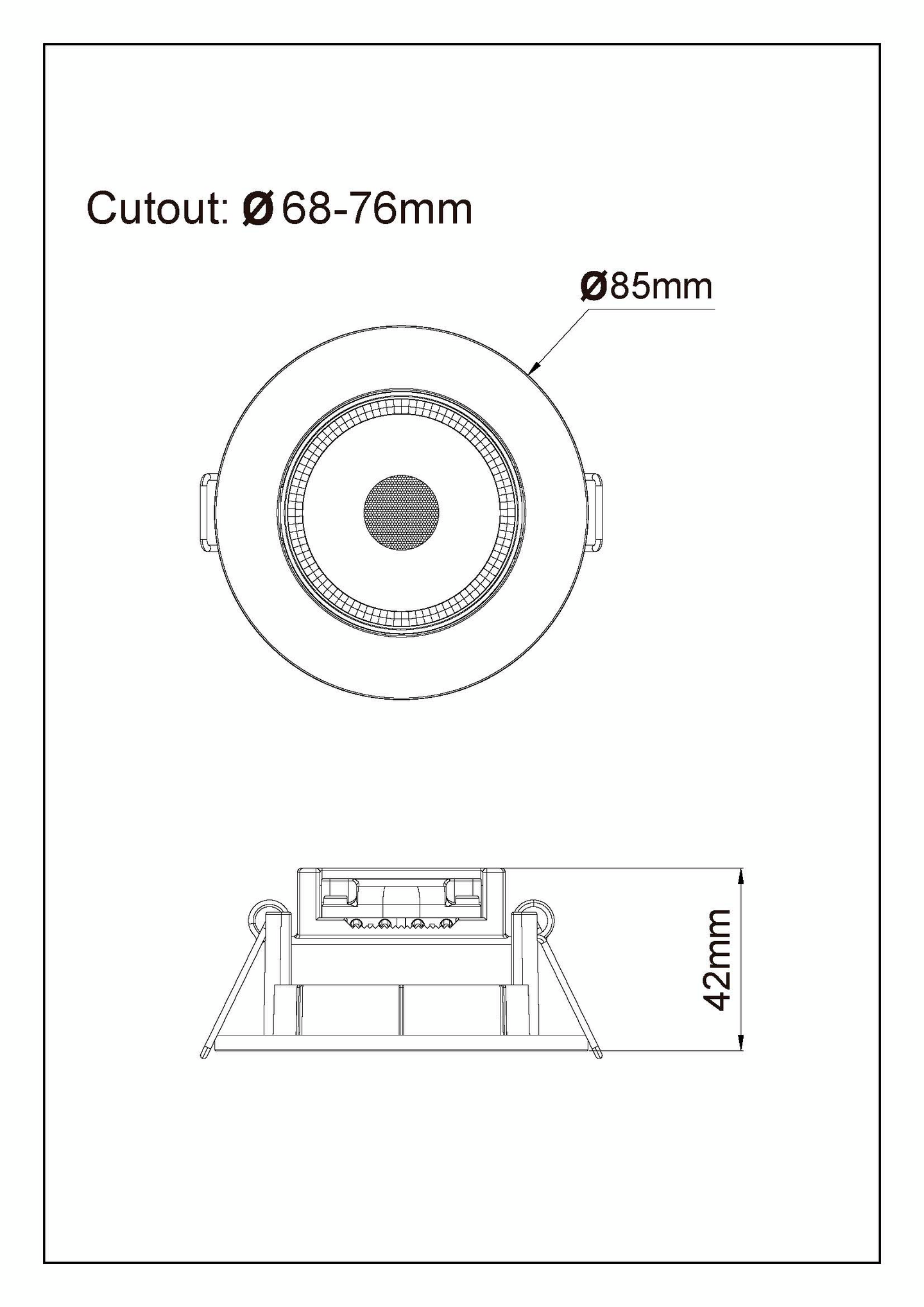 Alasvalo OPAL led upotettava 385lm 4,5W 85mm 4000K IP20