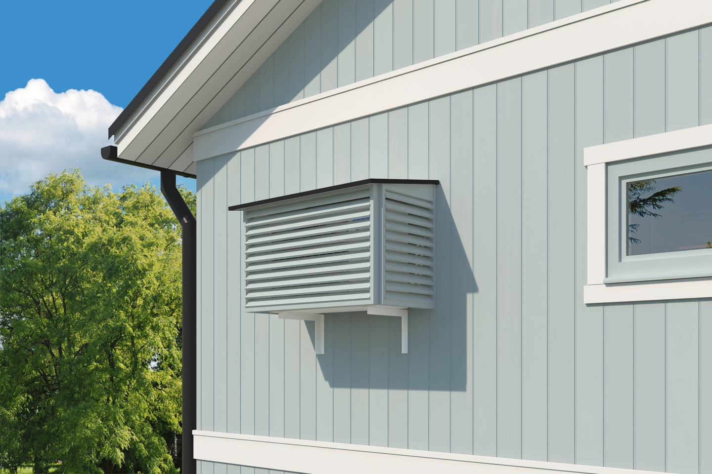 Ilmalämpöpumpun suojakotelo PROF puuvalmis