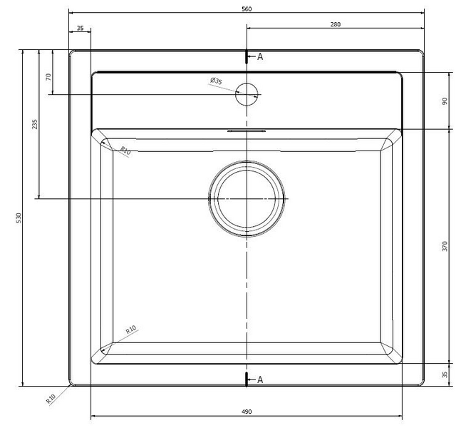 Keittiöallas Cello CF-560 valkoinen komposiitti