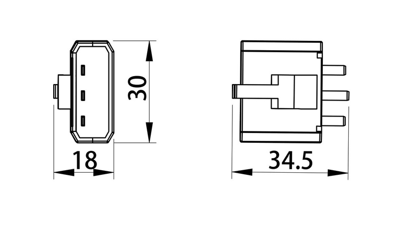 Valaisinpistotulppa OPAL DCL 3-napainen maadoitettu