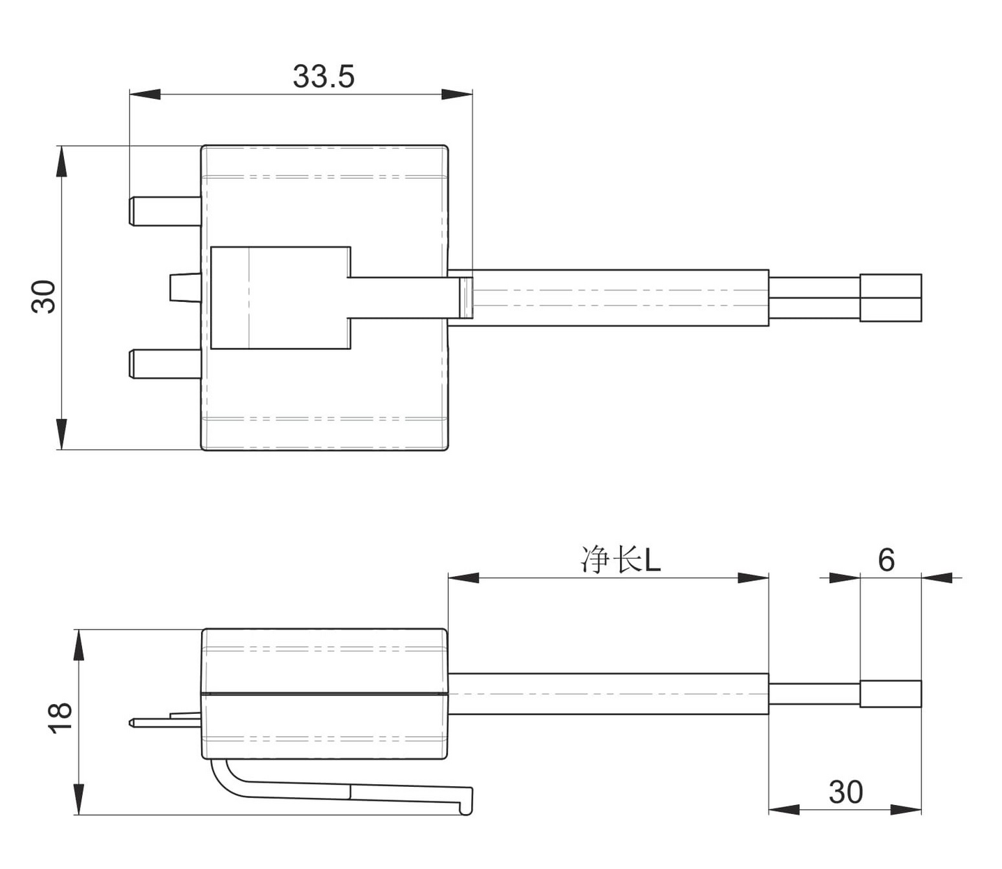 Valaisinpistotulppa OPAL DCL 0-luokka 15,5cm johdolla