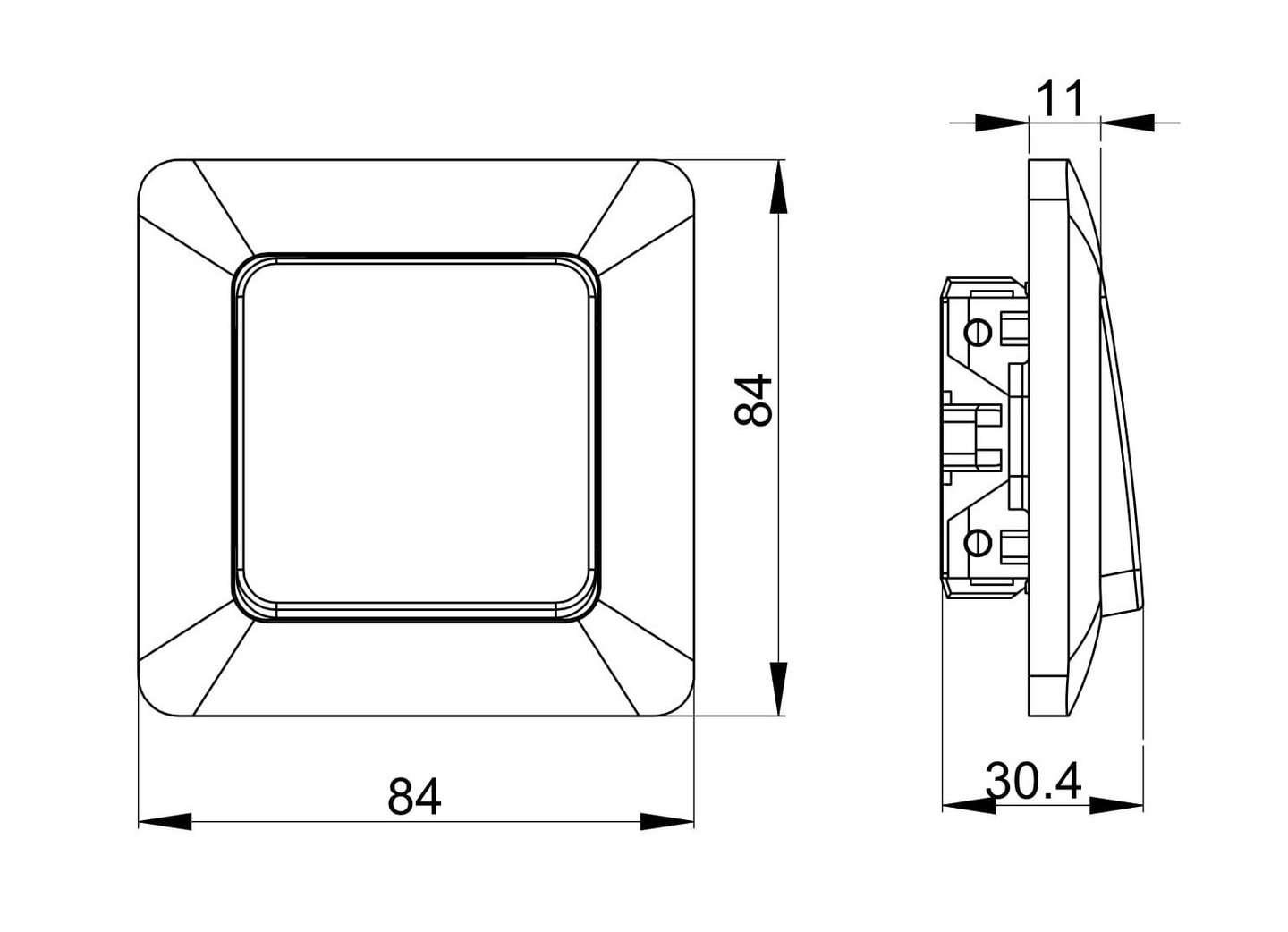 Uppokytkin OPAL 6 IP20 musta