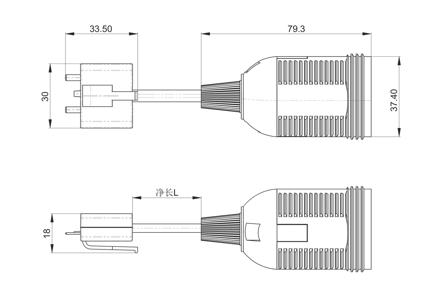 Valaisinpistotulppa OPAL DCL 0-luokka E27