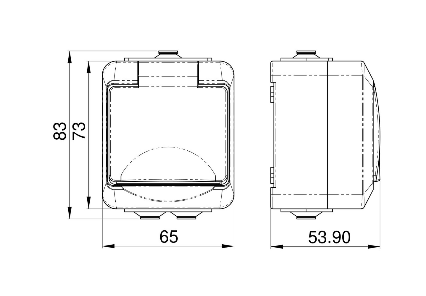 Pintapistorasia OPAL 1-os IP44 musta