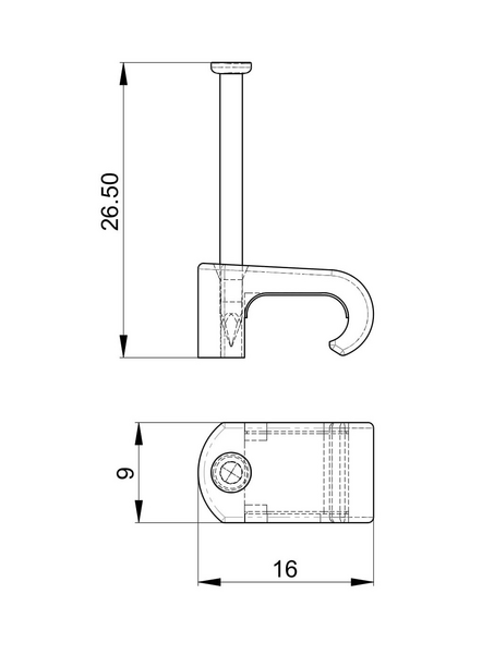 Naulakiinnike OPAL kaapeli 7-10mm 2x20mm 100kpl valkoinen
