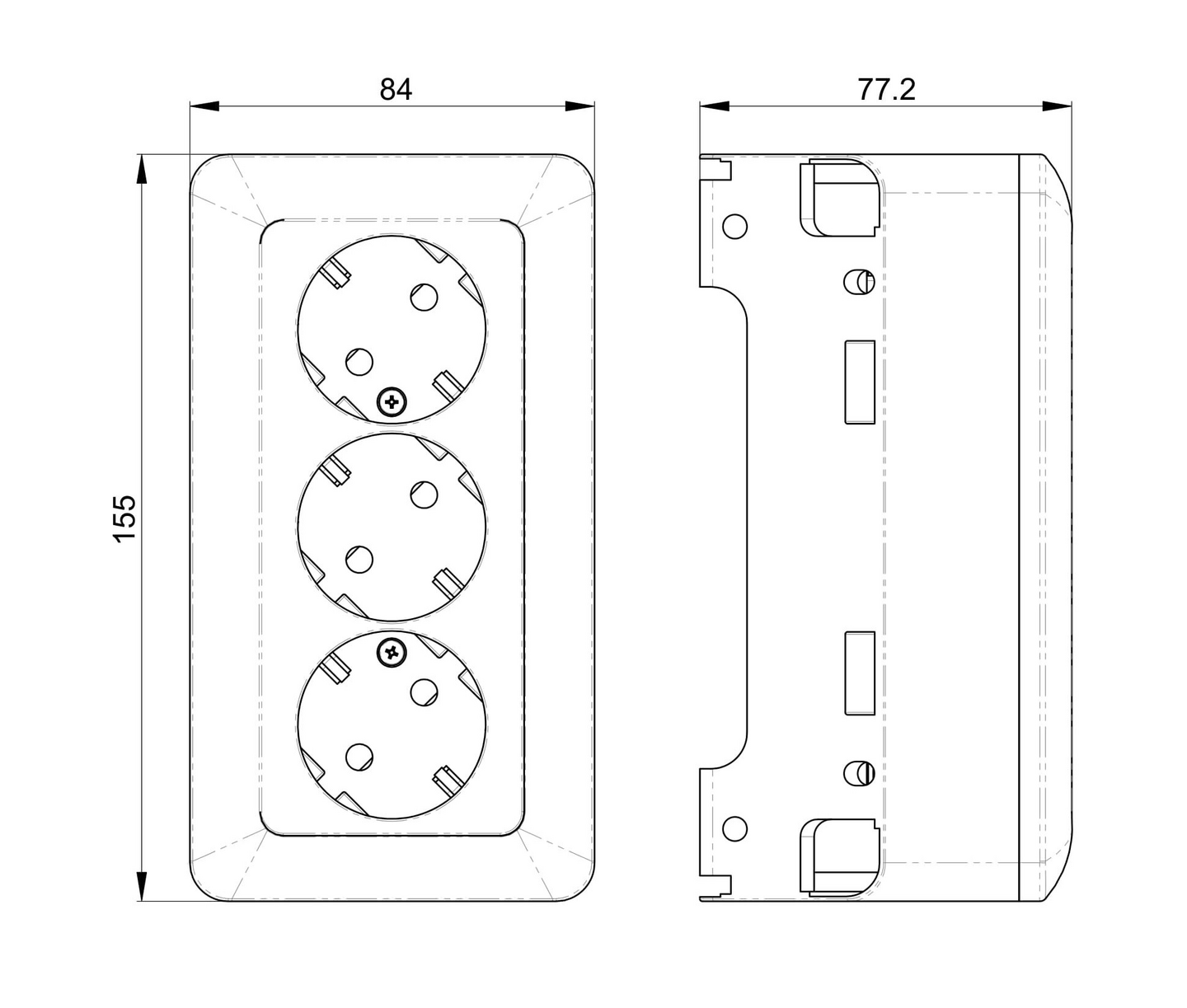 Kulmapistorasia OPAL 3-os musta