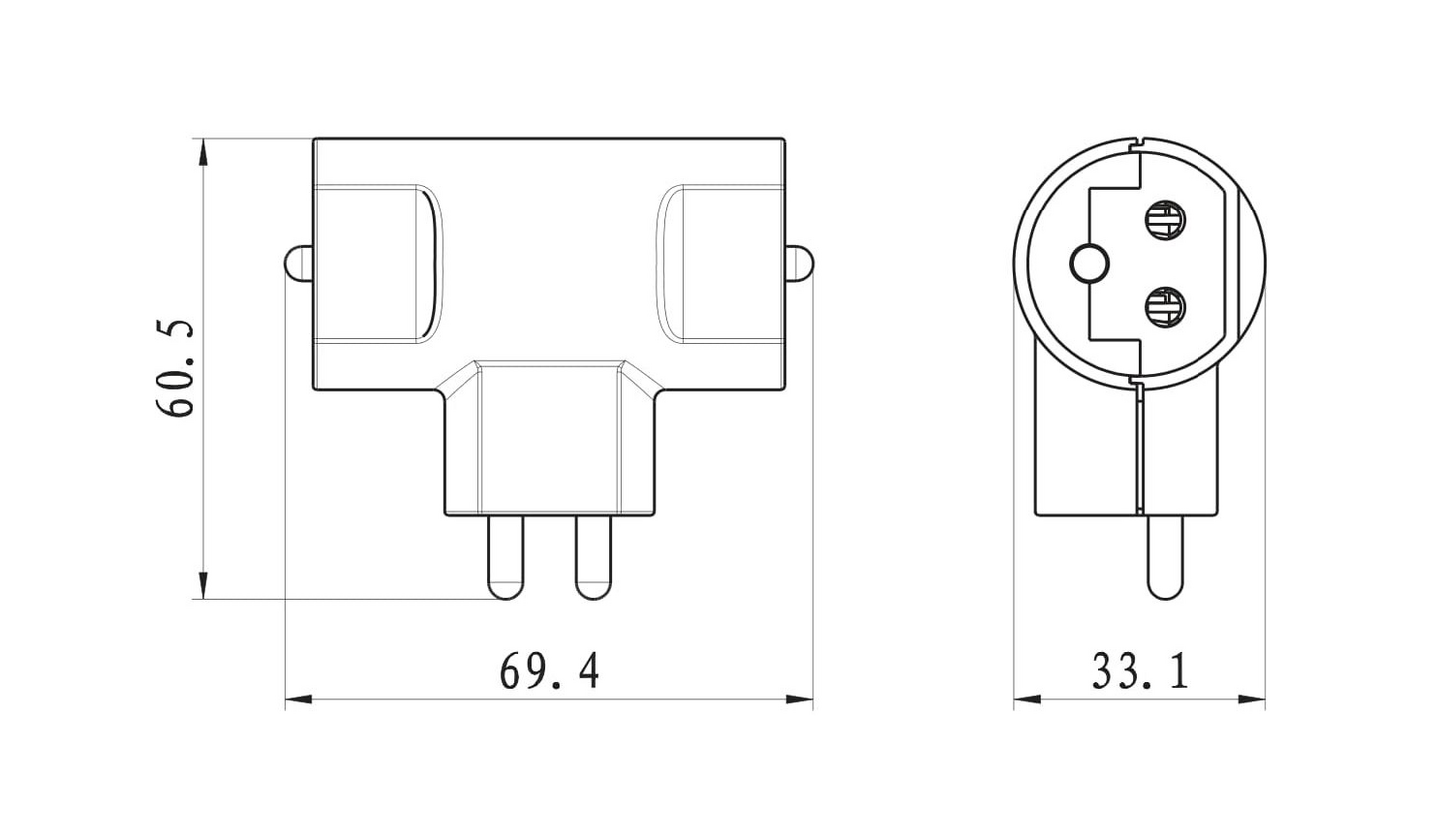 Valaisinpistotulppa OPAL 2-osainen maadoitettu haaroitin