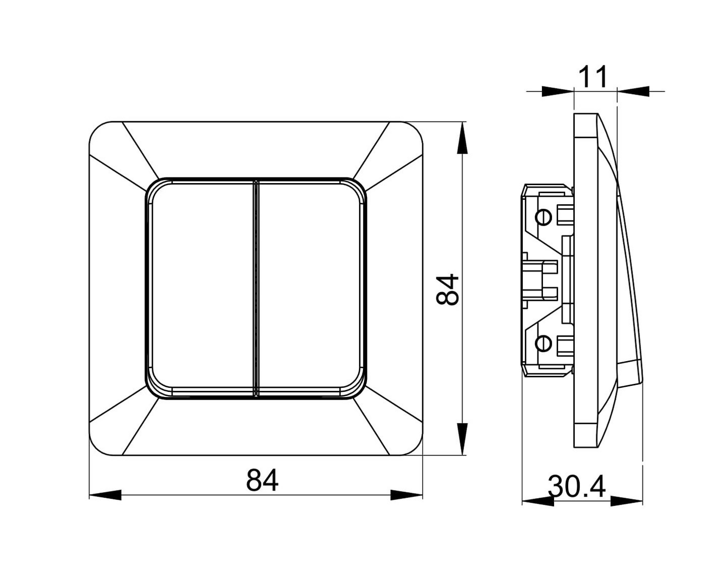 Uppokytkin OPAL 5 IP20 musta