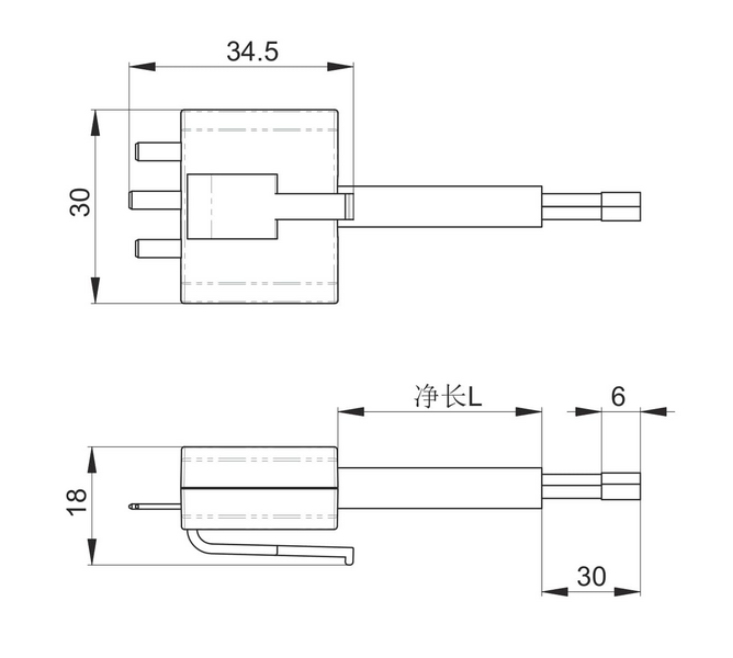 Valaisinpistotulppa OPAL DCL maadoitettu 2,5m johdolla