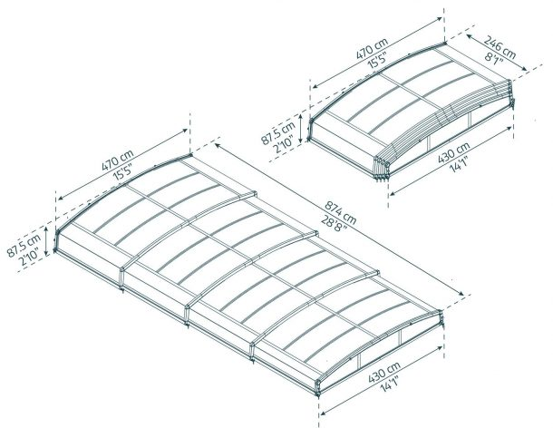 Kate Canopia Majorca uima-altaalle 4x8m
