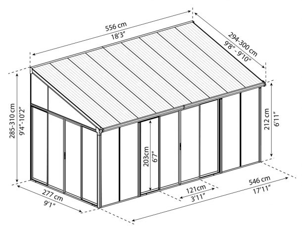 Viherhuone Canopia SanRemo 16,3m²