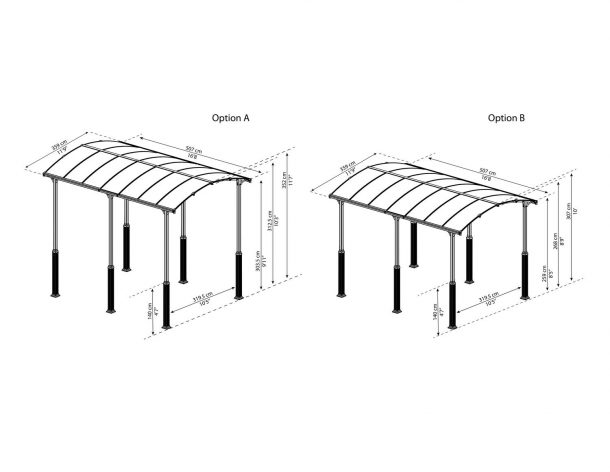 Autokatos Canopia Arcadia 3,6x5m harmaa