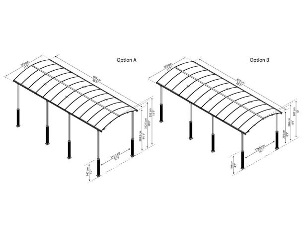 Autokatos Canopia Alpine 3,6x8,5m harmaa