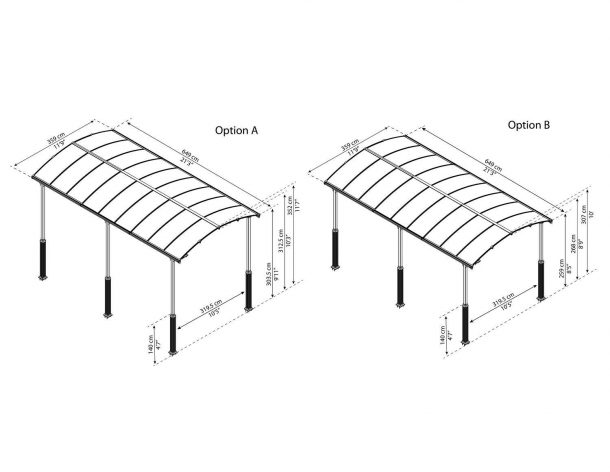 Autokatos Canopia Arcadia 3,6x6,5m harmaa