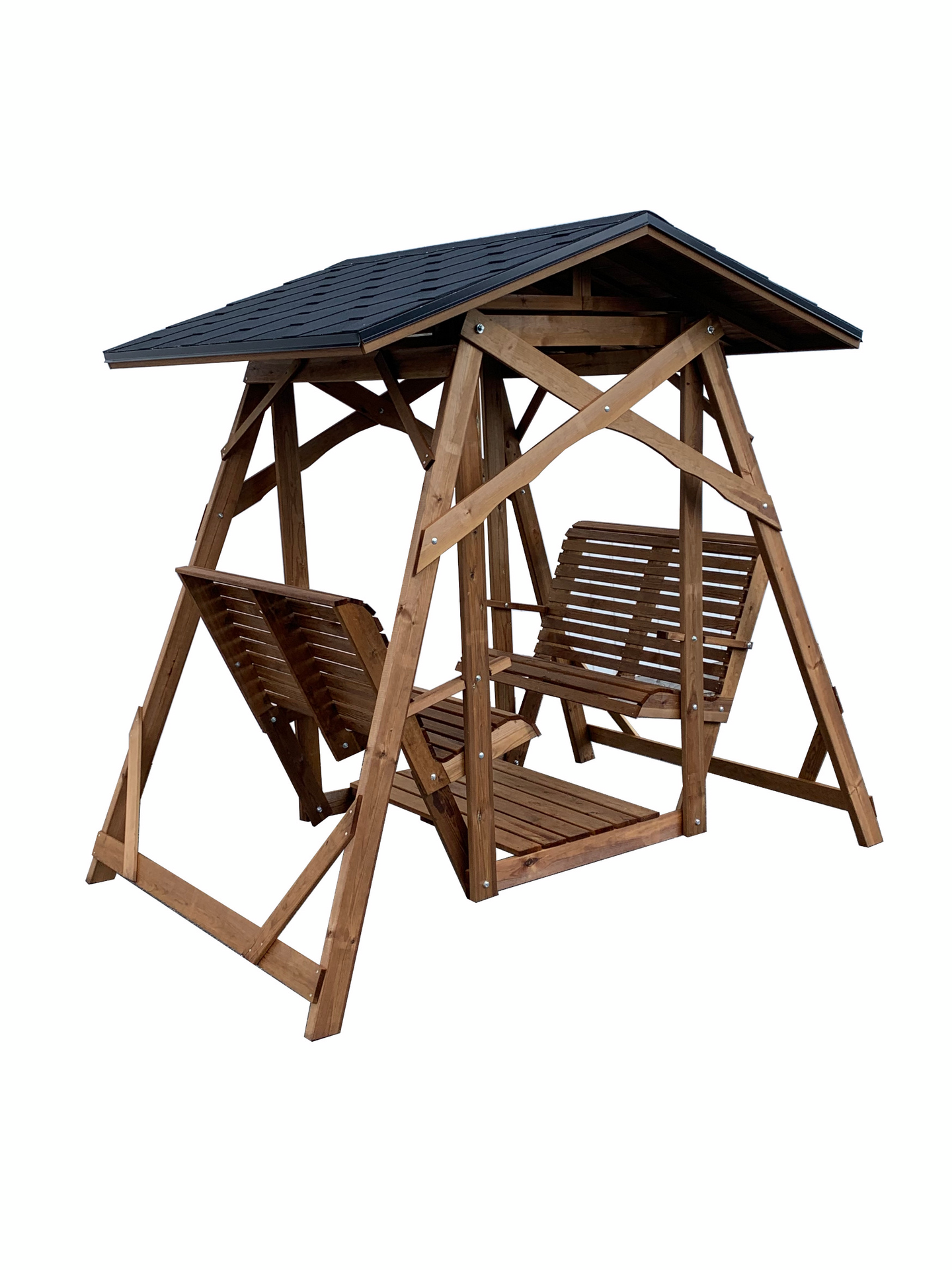 Harjakatto  Sanni-keinuun Tammiston Puu kestopuu ruskea