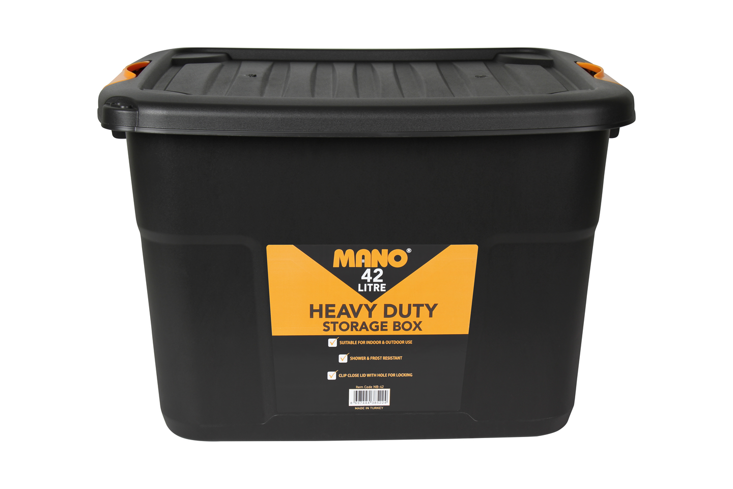 Varastolaatikko Mano 42l kannella musta