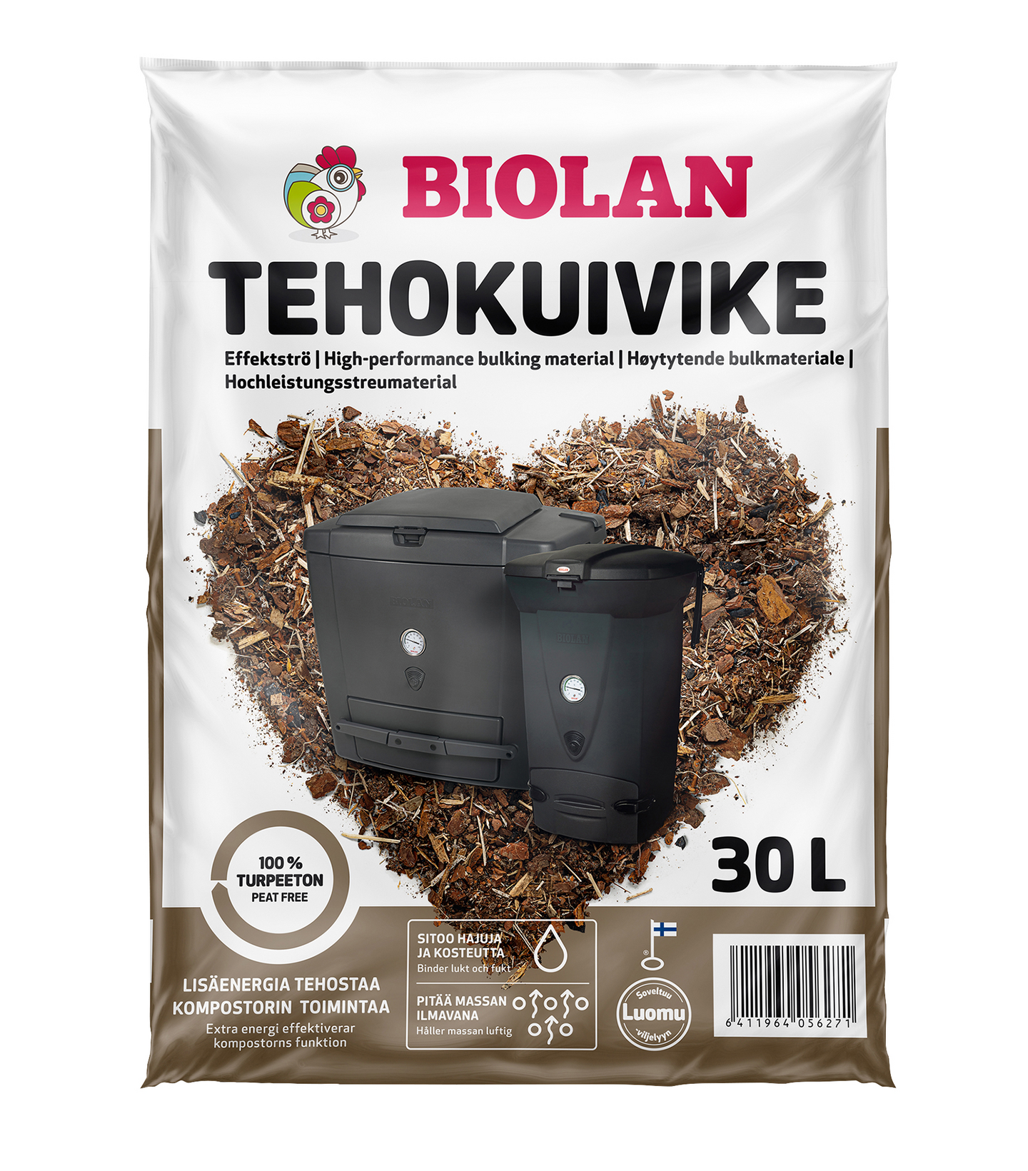 Tehokuivike Biolan turpeeton 30 l