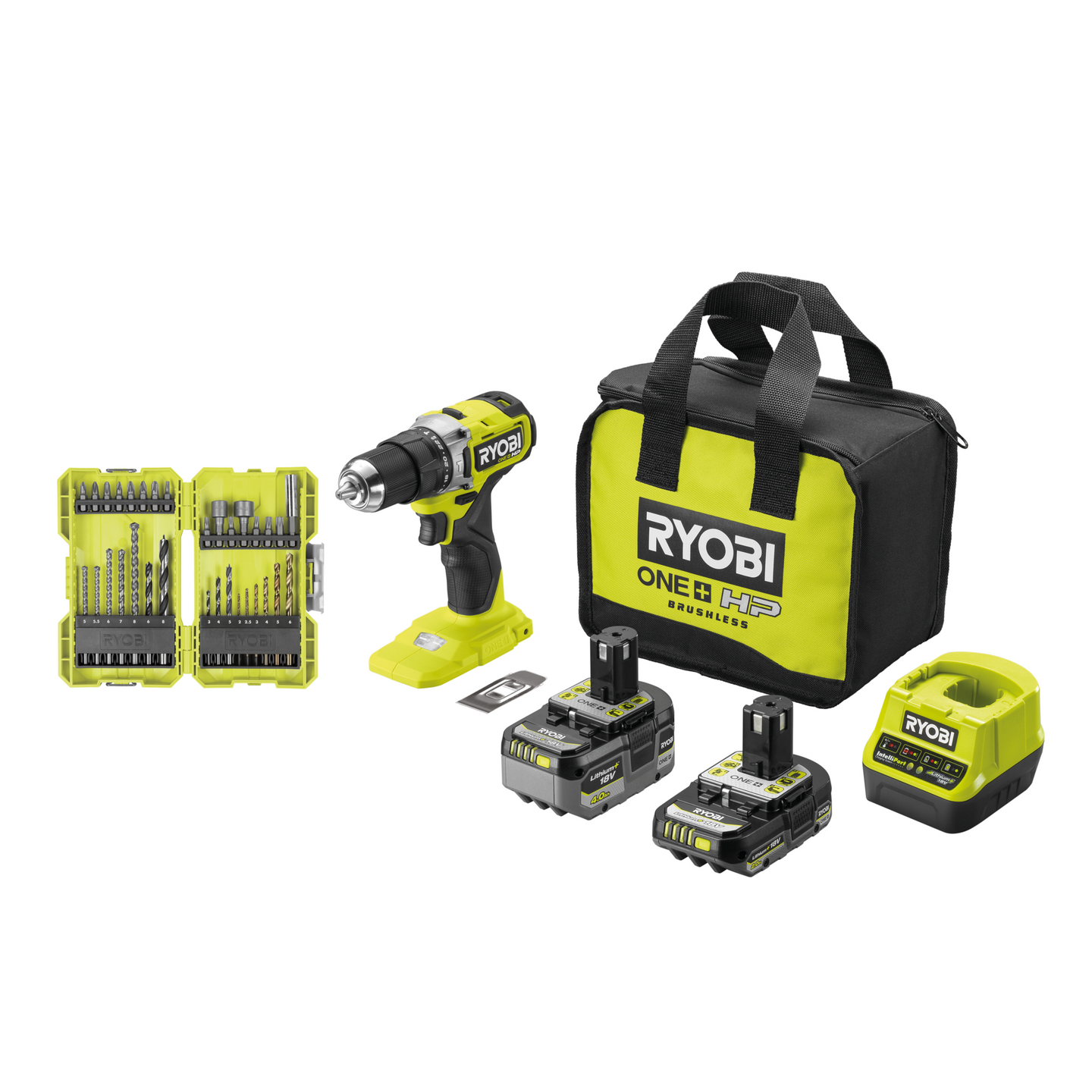 Akkuiskuporakone Ryobi RPD18C-2C42A32 18V ONE+ HP, 32 os. tarvikesarja