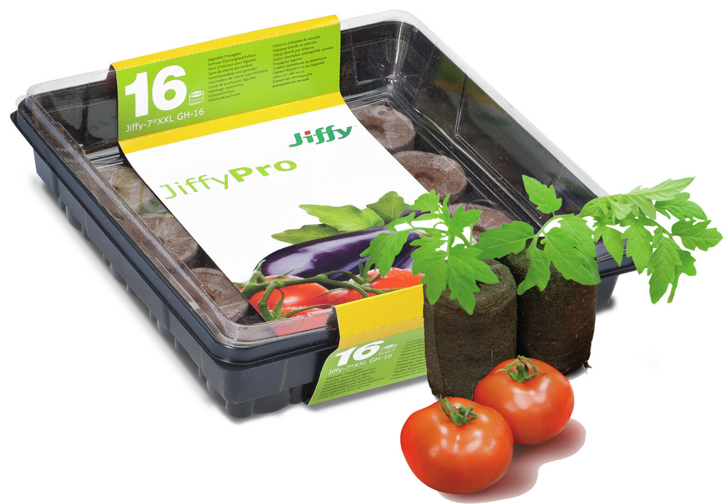 Kasvihuone+isot pelletit Jiffy 28x28x8cm