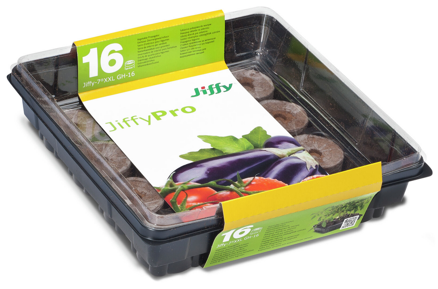 Kasvihuone+isot pelletit Jiffy 28x28x8cm