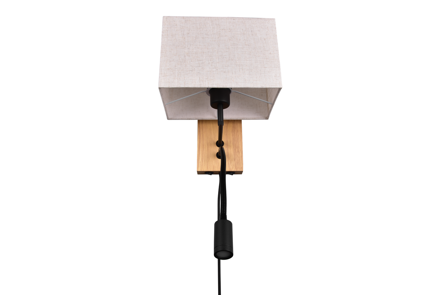 Seinävalaisin TRIO Nilam kiinteä led+E27 25 cm luonnonpuu/valkoinen