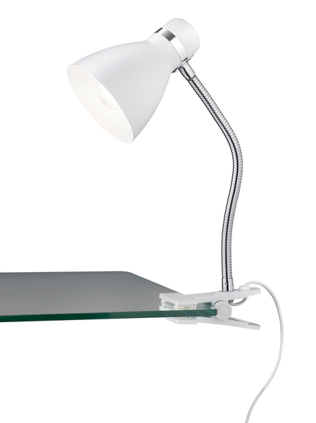 Klipsivalaisin TRIO Harvey E27 mattavalkoinen