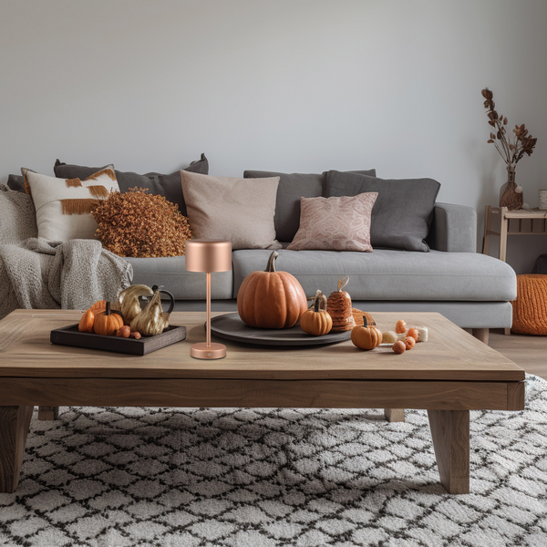 Pöytävalaisin TRIO Jeff ladattava led kahvinruskea