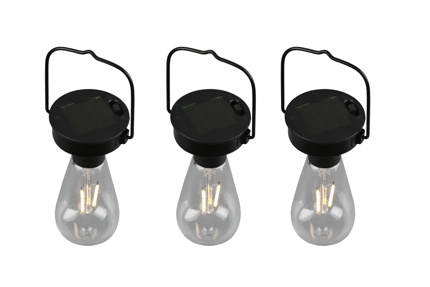 Aurinkokennoriippuvalaisin TRIO Campus led 3W 3kpl ladattava mattamusta