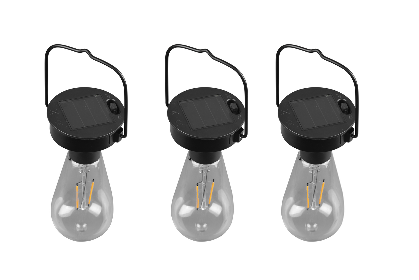 Aurinkokennoriippuvalaisin TRIO Campus led 3W 3kpl ladattava mattamusta